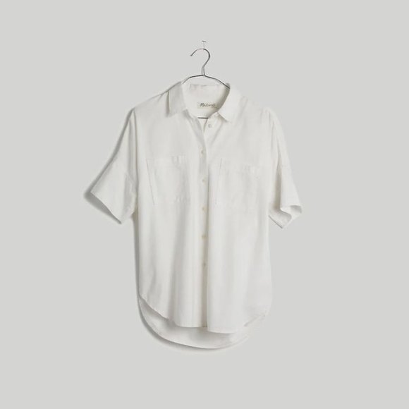 Madewell White Cotton Courier Button Down Shirt Blouse - Picture 7 of 9